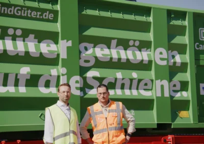 Container der DB im Terminal von der Spedition Klumpp + Müller